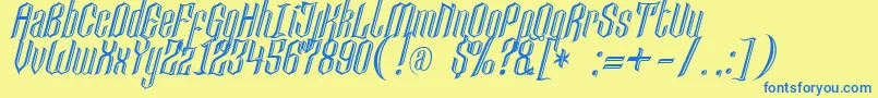 Lancastercastle Font – Blue Fonts on Yellow Background