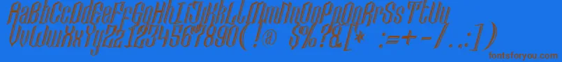 Lancastercastle Font – Brown Fonts on Blue Background