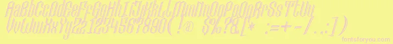 Lancastercastle Font – Pink Fonts on Yellow Background