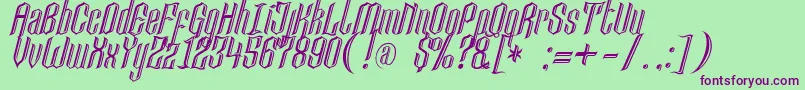 Lancastercastle Font – Purple Fonts on Green Background