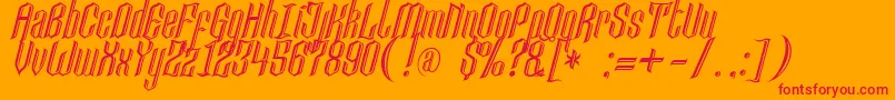 Lancastercastle Font – Red Fonts on Orange Background