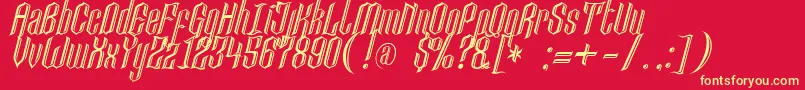 Lancastercastle Font – Yellow Fonts on Red Background