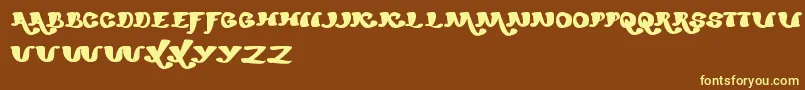 MexicanoChiliSauce-fontti – keltaiset fontit ruskealla taustalla