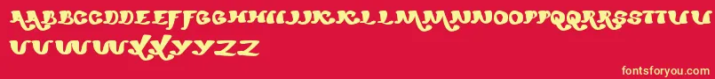 フォントMexicanoChiliSauce – 黄色の文字、赤い背景