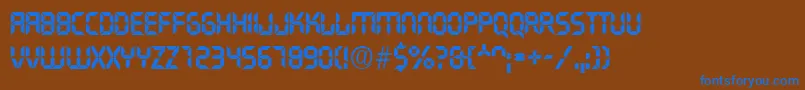 TransistorRegular Font – Blue Fonts on Brown Background