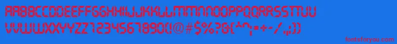 TransistorRegular Font – Red Fonts on Blue Background