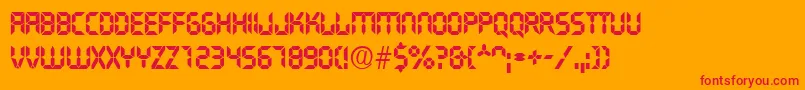 fuente TransistorRegular – Fuentes Rojas Sobre Fondo Naranja