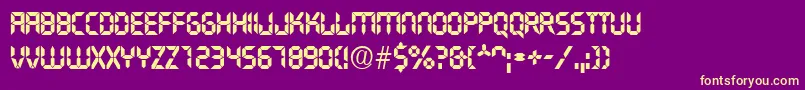 TransistorRegular Font – Yellow Fonts on Purple Background