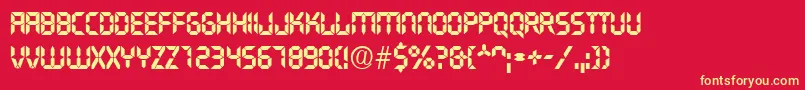 TransistorRegular Font – Yellow Fonts on Red Background