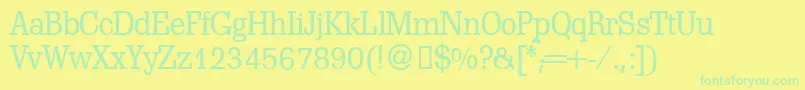 ScoutlightdbNormal Font – Green Fonts on Yellow Background