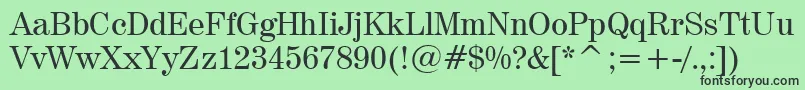 フォントCentury725Bt – 緑の背景に黒い文字