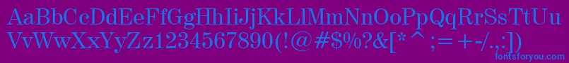 フォントCentury725Bt – 紫色の背景に青い文字