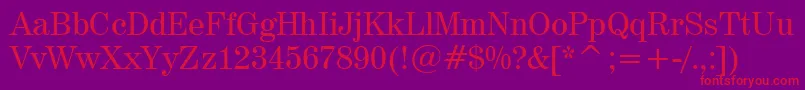 Century725Bt Font – Red Fonts on Purple Background