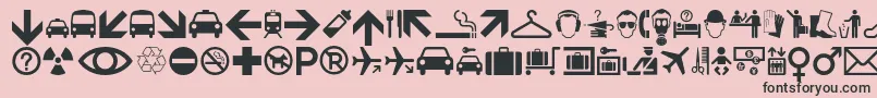 Minipicsinternational Font – Black Fonts on Pink Background