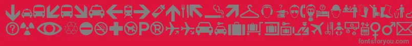 Minipicsinternational Font – Gray Fonts on Red Background