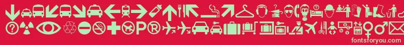 Minipicsinternational Font – Green Fonts on Red Background