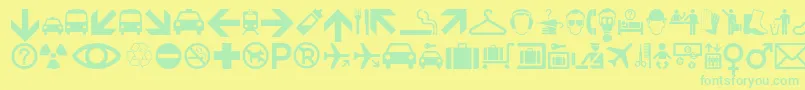 Minipicsinternational Font – Green Fonts on Yellow Background