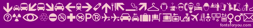 Fonte Minipicsinternational – fontes rosa em um fundo violeta