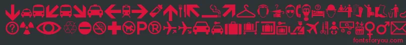 Minipicsinternational Font – Red Fonts on Black Background