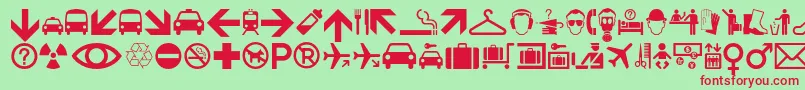 Minipicsinternational Font – Red Fonts on Green Background