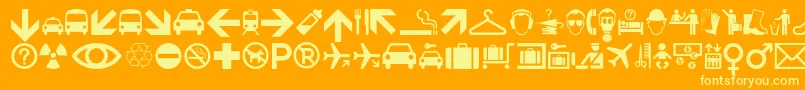 Minipicsinternational Font – Yellow Fonts on Orange Background