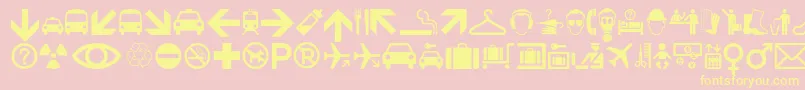 Minipicsinternational Font – Yellow Fonts on Pink Background