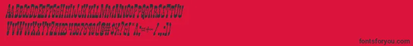 Fonte Youngerbroscondital – fontes pretas em um fundo vermelho