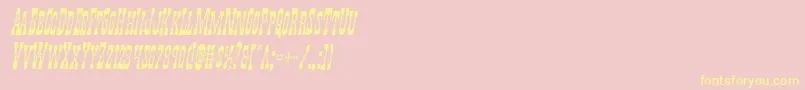 Youngerbroscondital Font – Yellow Fonts on Pink Background