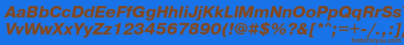 Шрифт PragmaticaBoldObl – коричневые шрифты на синем фоне