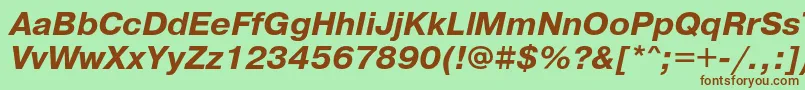 Czcionka PragmaticaBoldObl – brązowe czcionki na zielonym tle