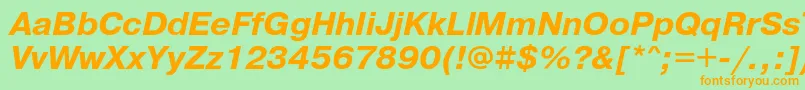 PragmaticaBoldObl Font – Orange Fonts on Green Background