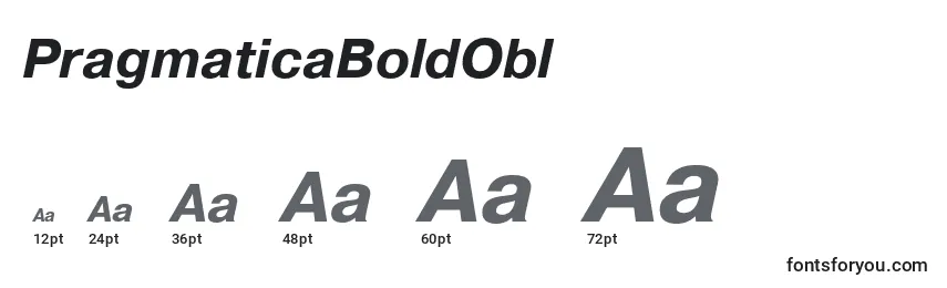 PragmaticaBoldObl Font Sizes