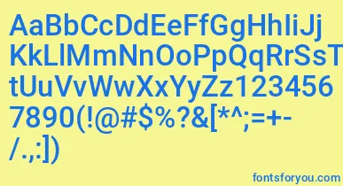 Mechani font – Blue Fonts On Yellow Background