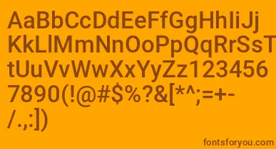 Mechani font – Brown Fonts On Orange Background