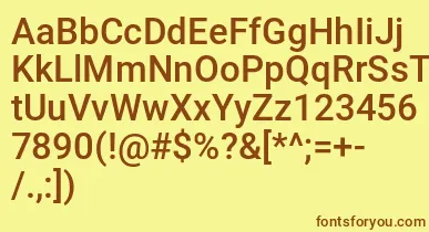 Mechani font – Brown Fonts On Yellow Background