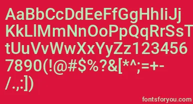 Mechani font – Green Fonts On Red Background