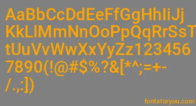 Mechani font – Orange Fonts On Gray Background