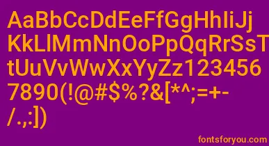 Mechani font – Orange Fonts On Purple Background