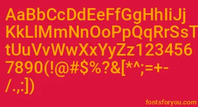Mechani font – Orange Fonts On Red Background