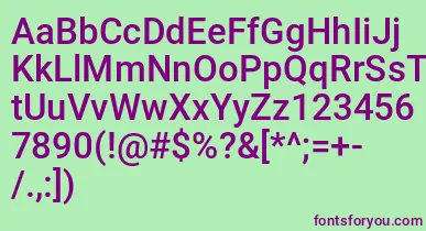 Mechani font – Purple Fonts On Green Background