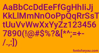 Mechani font – Purple Fonts On Orange Background