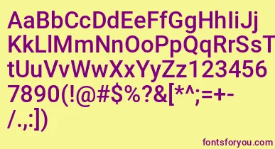 Mechani font – Purple Fonts On Yellow Background