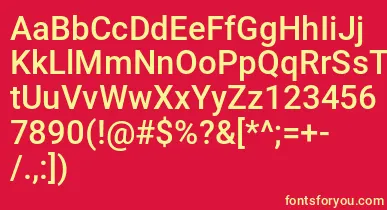 Mechani font – Yellow Fonts On Red Background