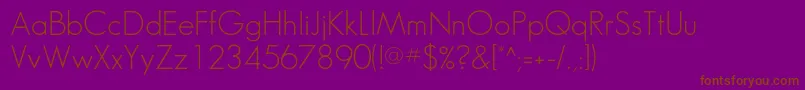 Fonte Sansserifflf – fontes marrons em um fundo roxo