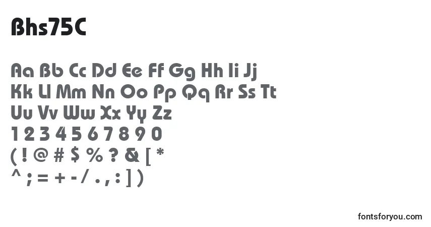 Czcionka Bhs75C – alfabet, cyfry, specjalne znaki