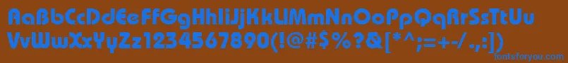 Bhs75C Font – Blue Fonts on Brown Background