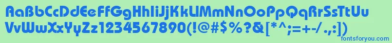 Bhs75C Font – Blue Fonts on Green Background