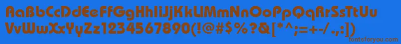 Bhs75C Font – Brown Fonts on Blue Background