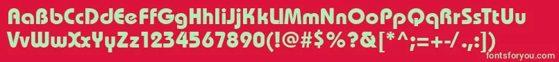 Шрифт Bhs75C – зелёные шрифты на красном фоне