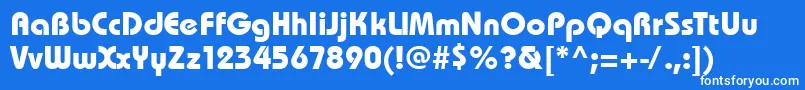 フォントBhs75C – 青い背景に白い文字